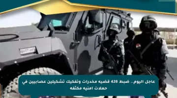 عاجل اليوم.. ضبط 426 قضية مخدرات وتفكيك تشكيلين عصابيين في حملات أمنية مكثفة